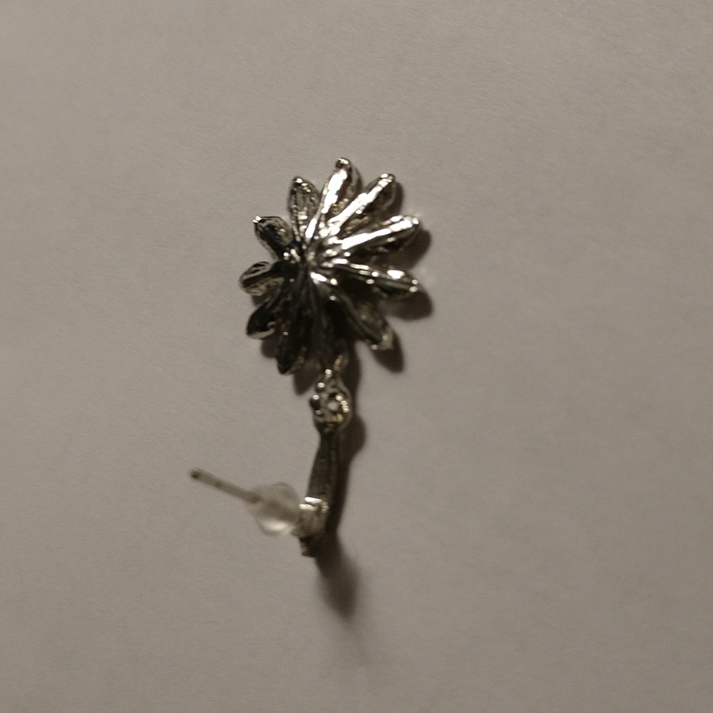 Beautiful Daisy Dangle Drop Earrings Bling Silver-tone Yellow Rhinestone Flower - Picture 7 of 12